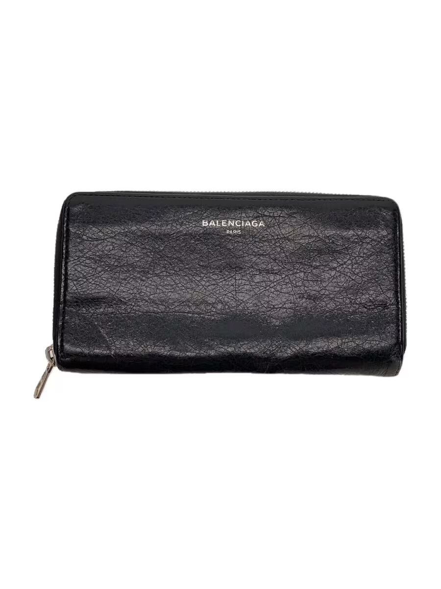Balenciaga Leather Long Wallet Black