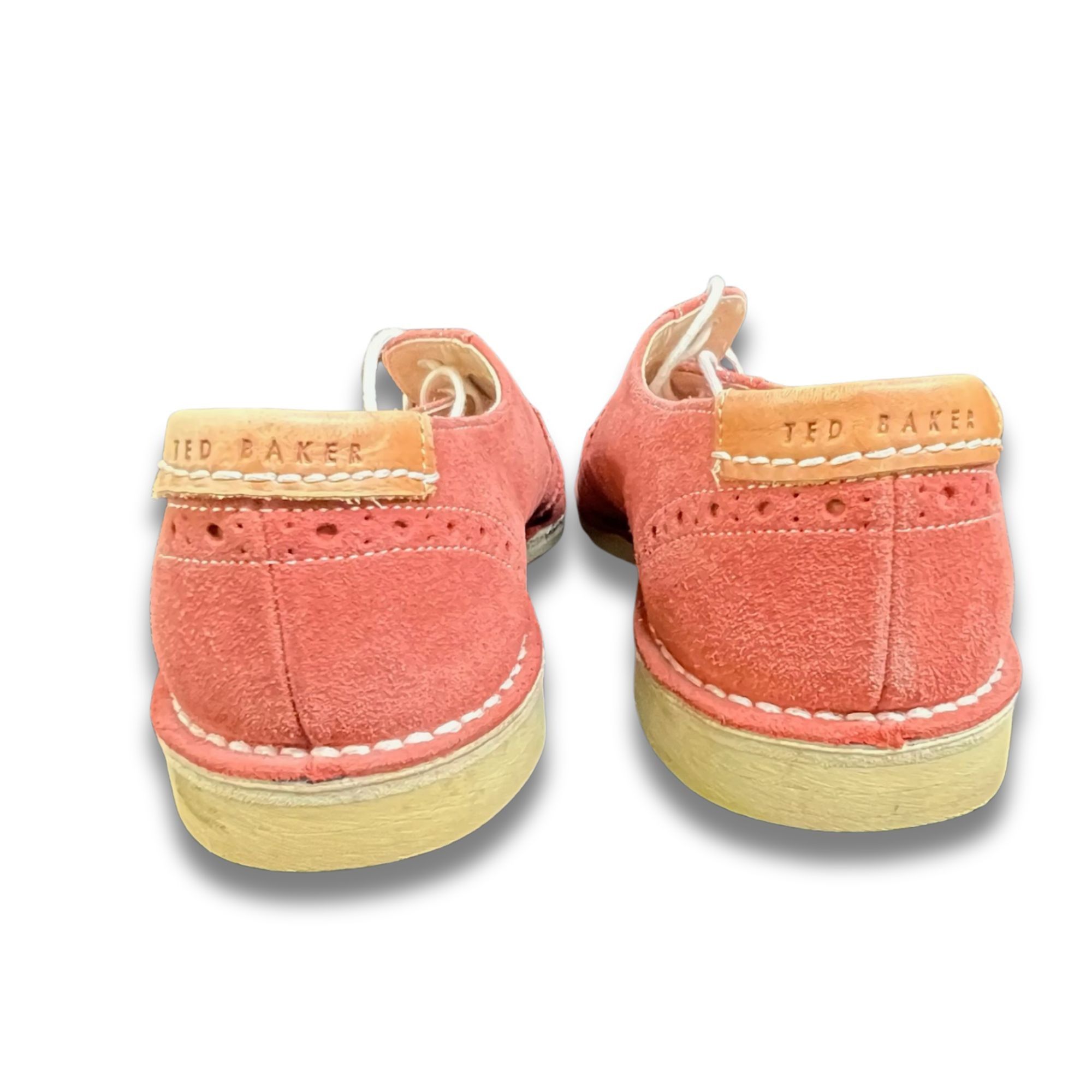 Ted Baker Ted Baker London Jamfro Mens Coral Suede Brogue Oxford Shoes Size US 9 / EU 42 - 3 Thumbnail