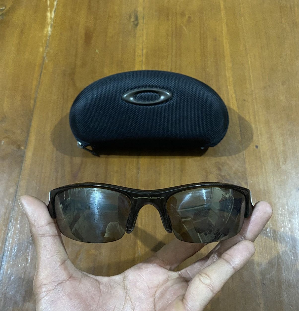 Oakley Flak Sports Wrap Brown Half Rim Eyeglasses Frames USA