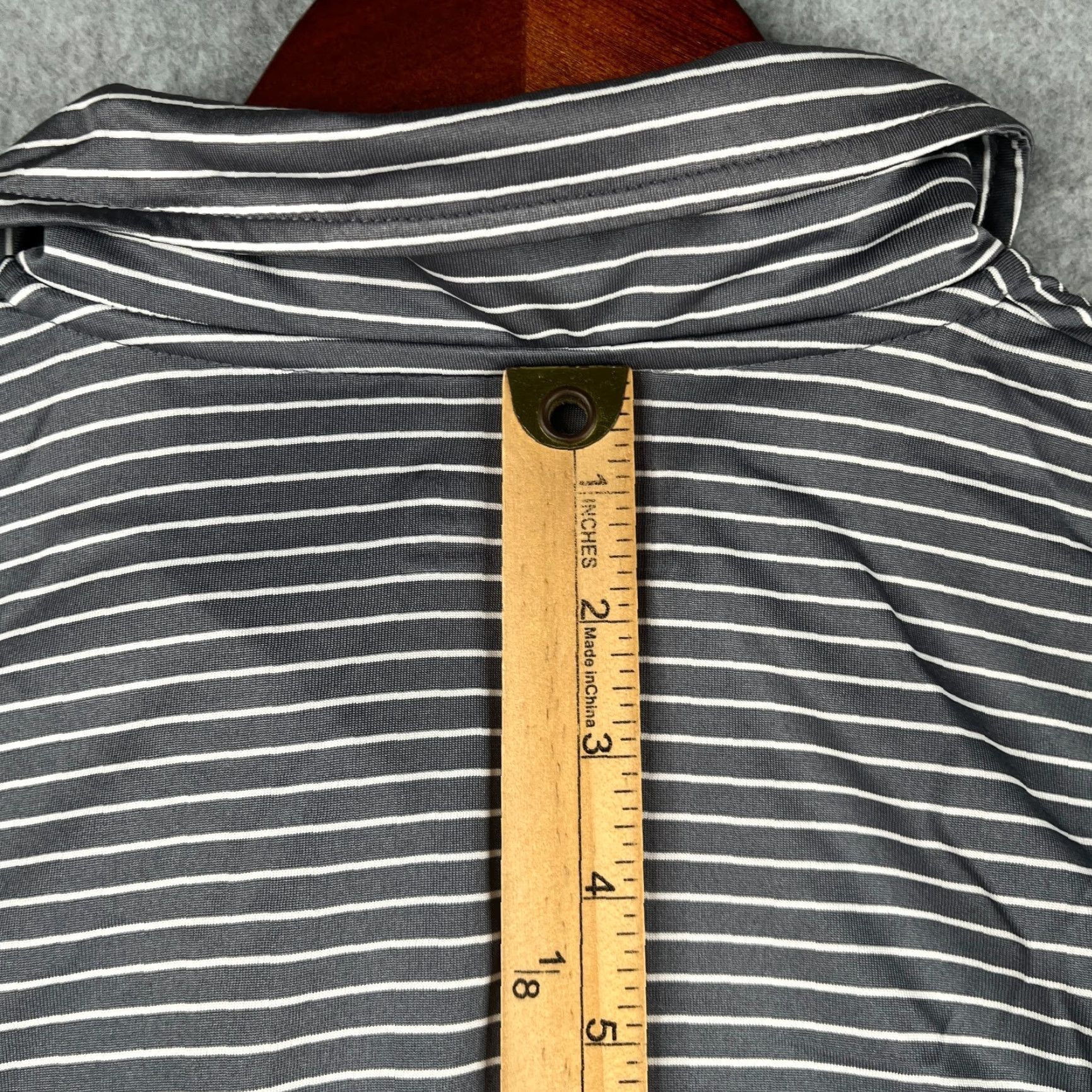 Vintage Russle Florida State Seminoles FSU Polo Shirt Mens XL Gray White Striped Stretch Casual Size US XL / EU 56 / 4 - 7 Thumbnail