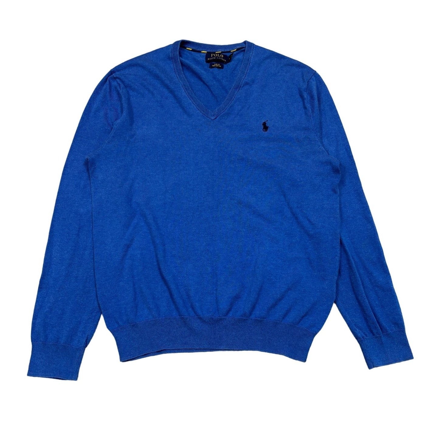 Polo Ralph Lauren Polo Ralph Lauren Slim Fit Pima Cotton V Neck Sweater Medium Size US M / EU 48-50 / 2 - 1 Thumbnail