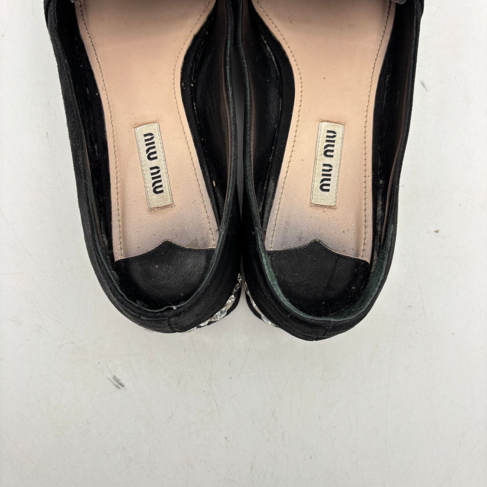 Miu Miu Miu Miu Suede Bow Jeweled Embellished Loafers Women's 37.5 Size US 7.5 / IT 37.5 - 10 Thumbnail