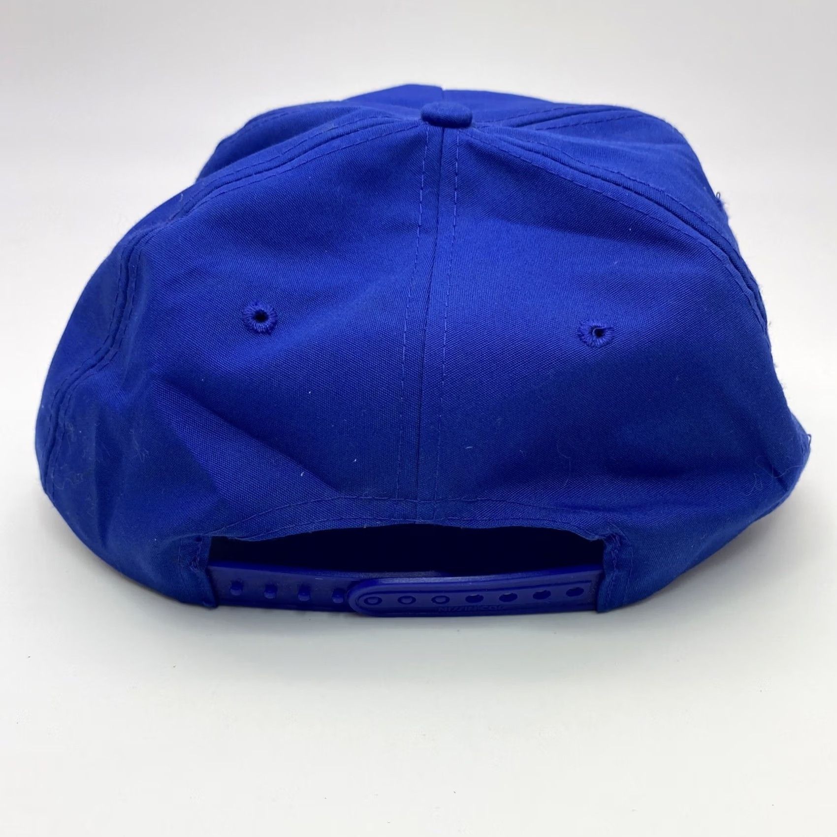 Vintage VINTAGE Crown Blue Mesh Snapback Trucker Cap Hat Adjustable 1980s NISSIN LOOK VTG RETRO Flat Brim/Blue Rope Girls Men’s Size ONE SIZE - 4 Thumbnail