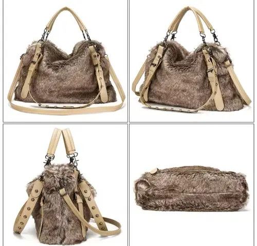 Vintage Vintage Style Fluffy Fur Plush Shoulder Bag Size ONE SIZE - 4 Thumbnail