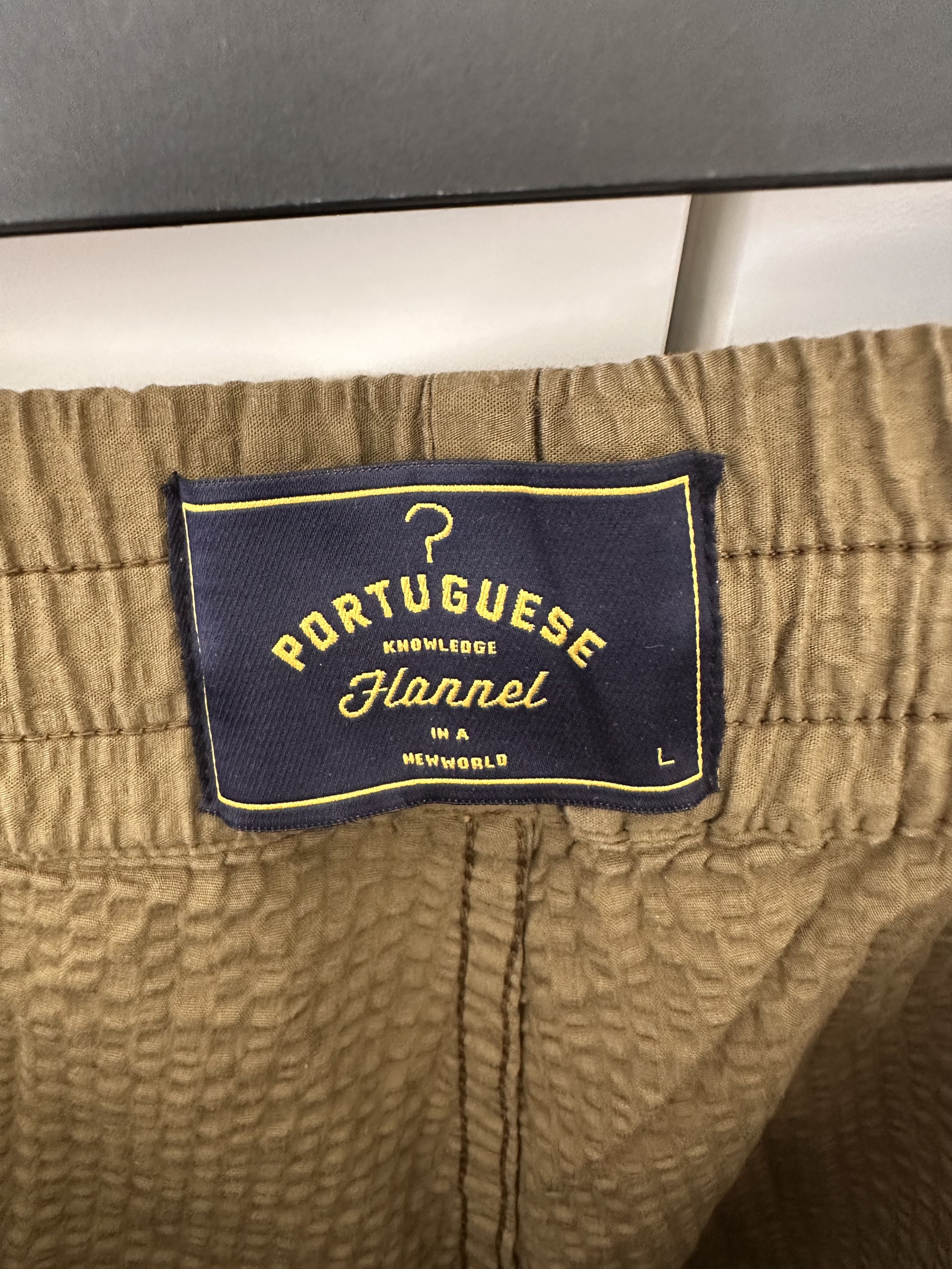 Portuguese Flannel BNWT Portuguese Flannel Seersucker Shorts – Olive (L) Size US 34 / EU 50 - 2 Thumbnail