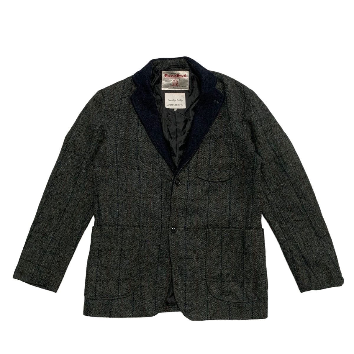 Image of Harris Tweed X Sevendays Sunday Jacket in Gray Green, Men's (Size Small)