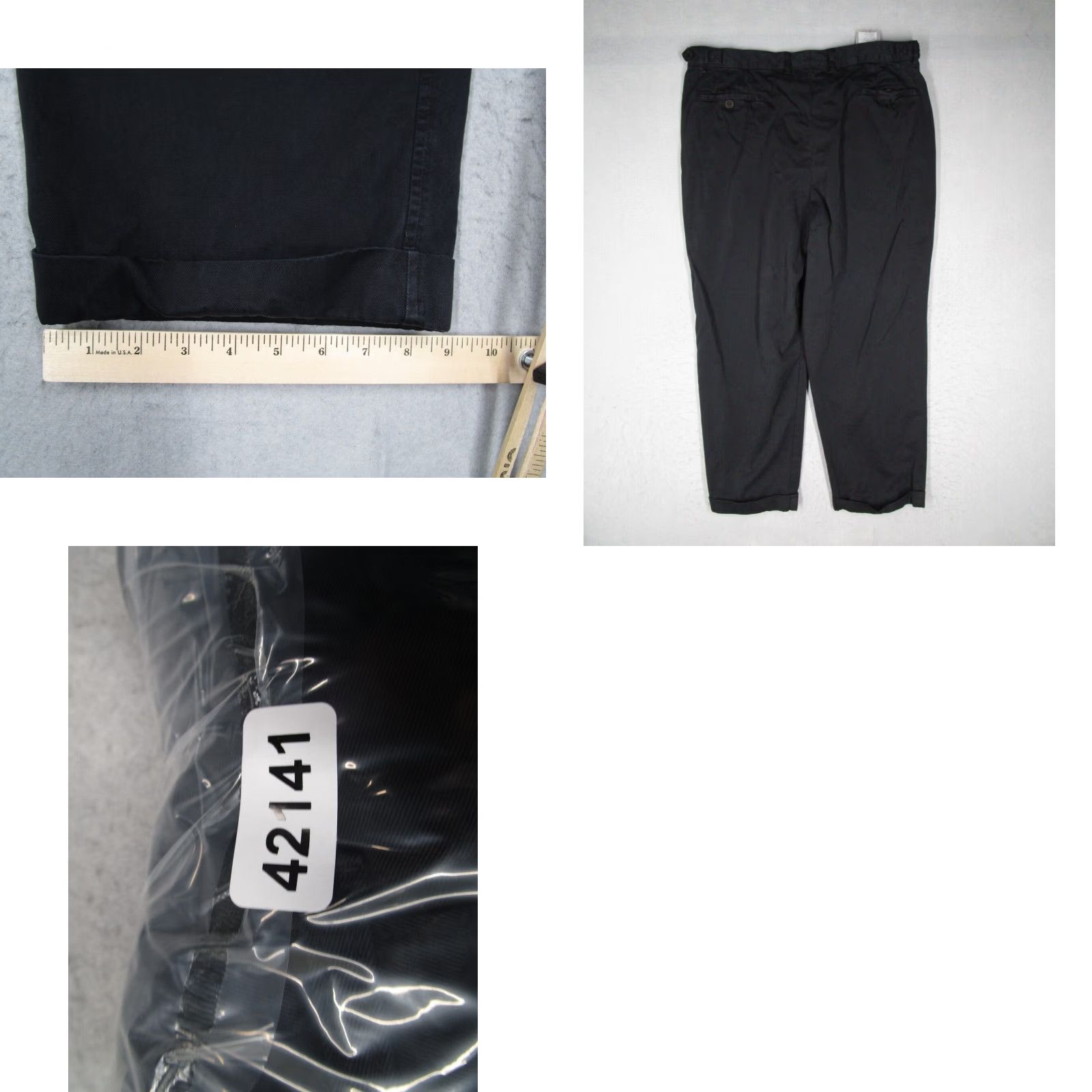 Ermenegildo Zegna VINTAGE Ermenegildo Zegna Pants Mens 38 Waist Black Chino Straight Fit Cuffed Pleated Designer Size US 38 / EU 54 - 8 Thumbnail
