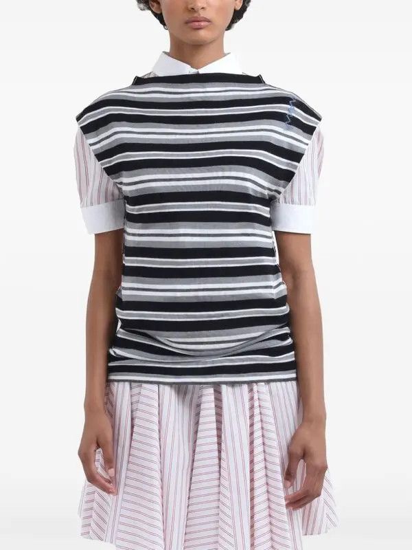 Marni o1w1db10426 Colourblock Knit Top in Black Size L / US 10 / IT 46 - 2 Thumbnail