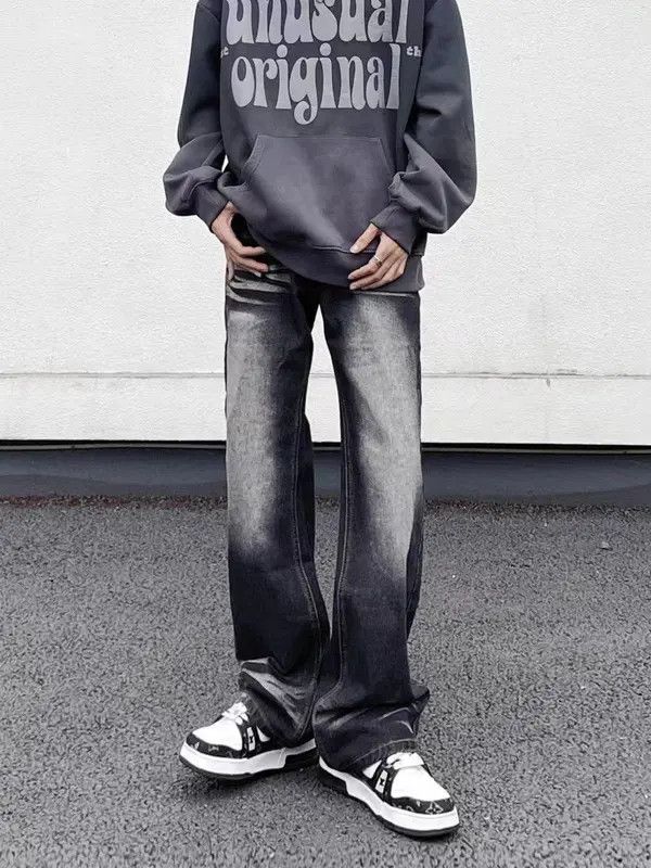 Japanese Brand × Jean Vintage washed draped straight-leg jeans Size US 32 / EU 48 - 2 Thumbnail