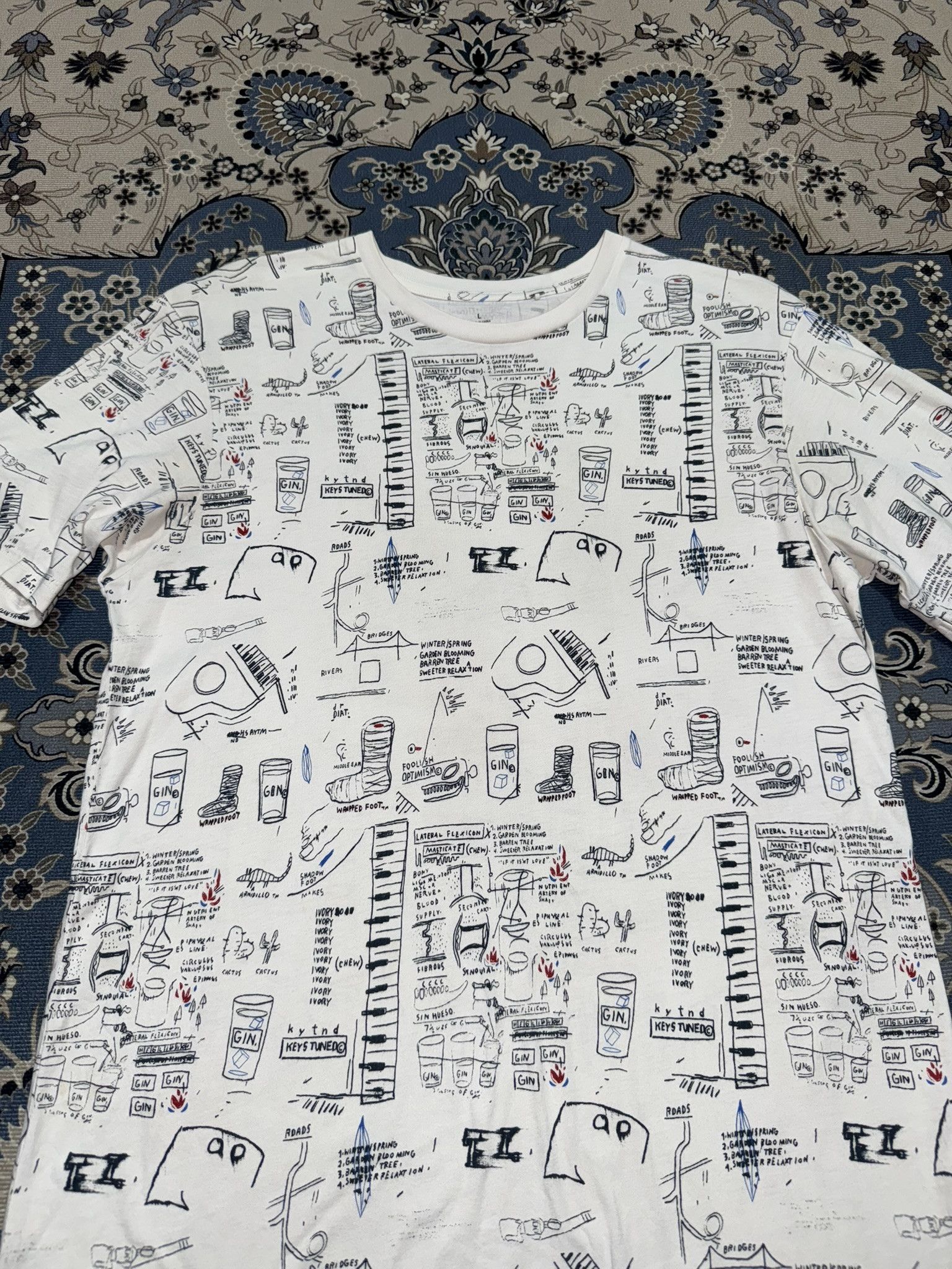 Jean-Michel Basquiat × Vintage Jean Michel Basquiat Pop Art Joe Walcott T shirt Size US L / EU 52-54 / 3 - 2 Thumbnail