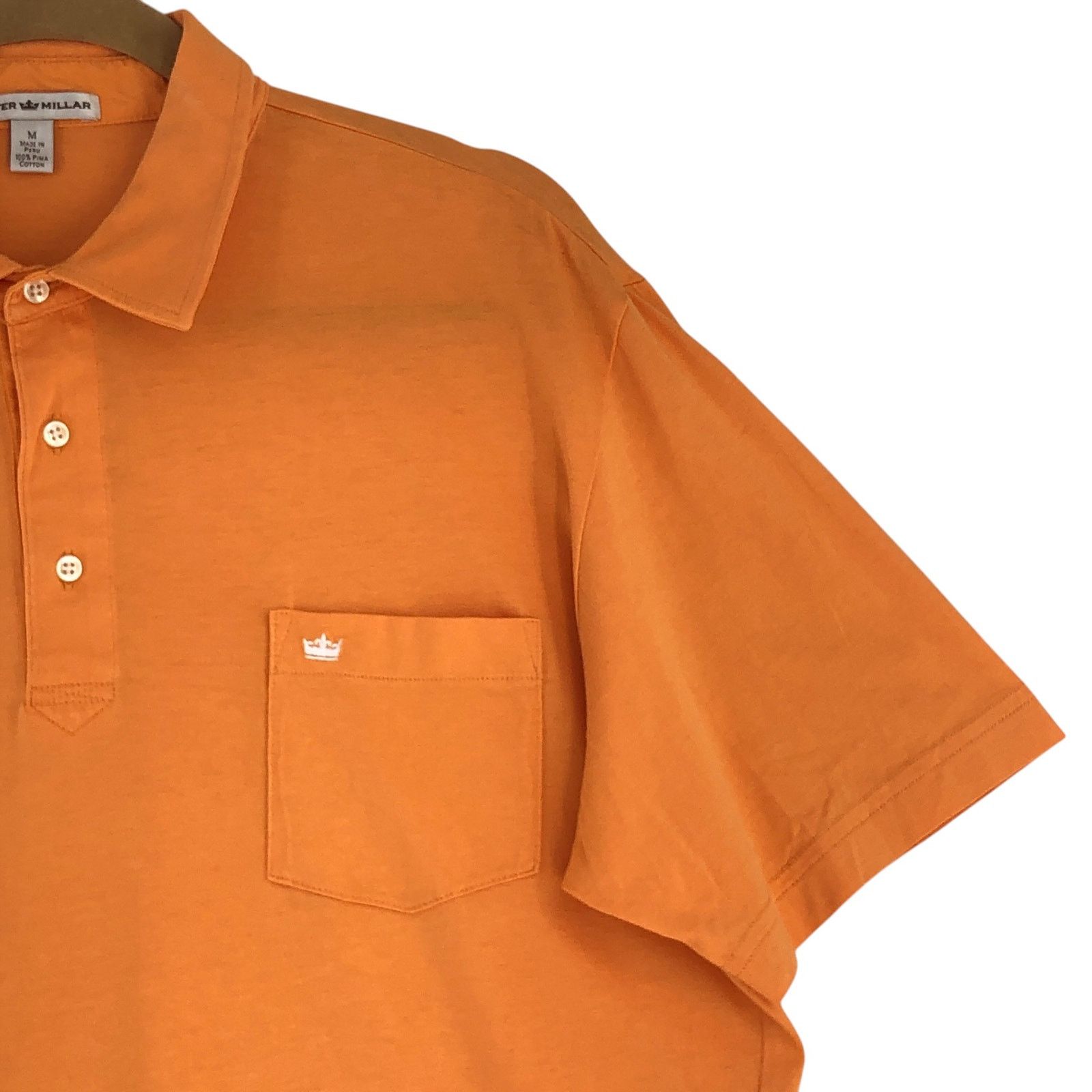 Peter Millar Peter Millar Size M Shirt Pima Cotton Polo Orange Size US M / EU 48-50 / 2 - 7 Thumbnail
