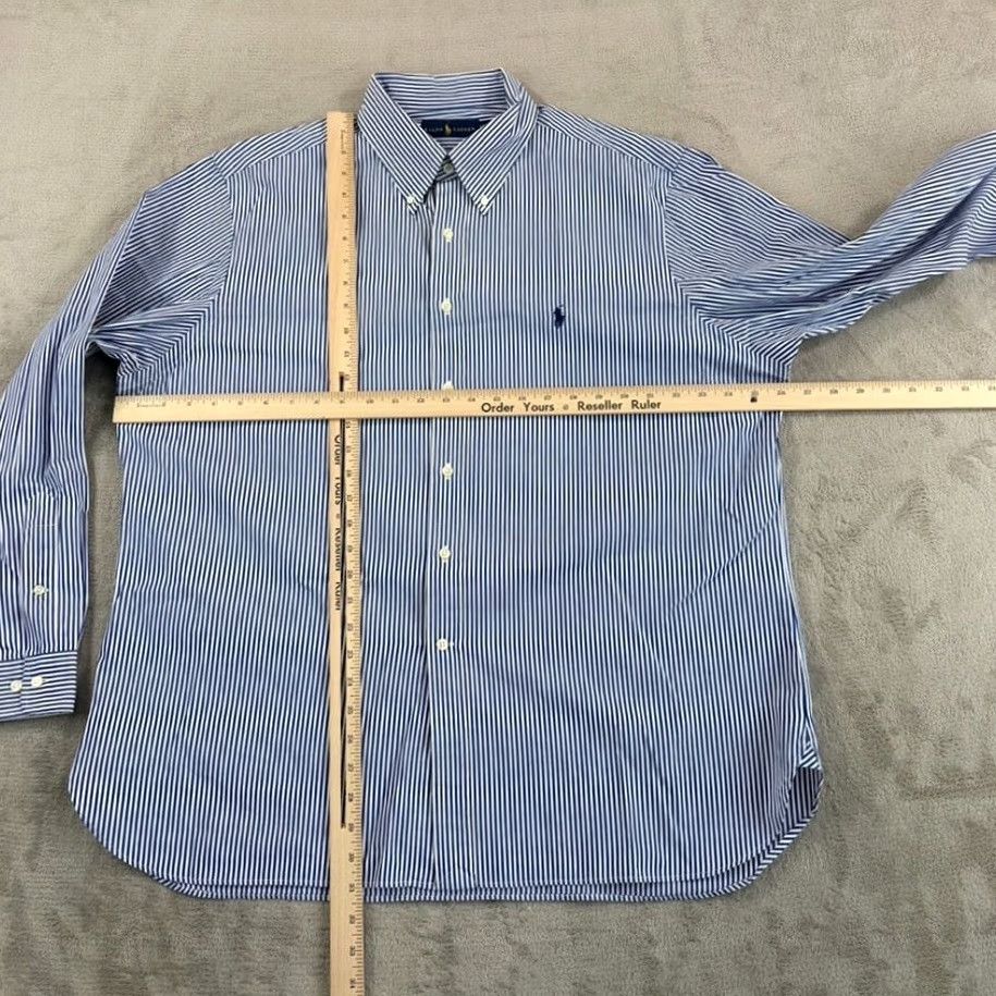Polo Ralph Lauren VINTAGE Polo Ralph Lauren Shirt Blue White Striped Men XL 17.5 34/35 Preppy Pony Size US XL / EU 56 / 4 - 5 Thumbnail