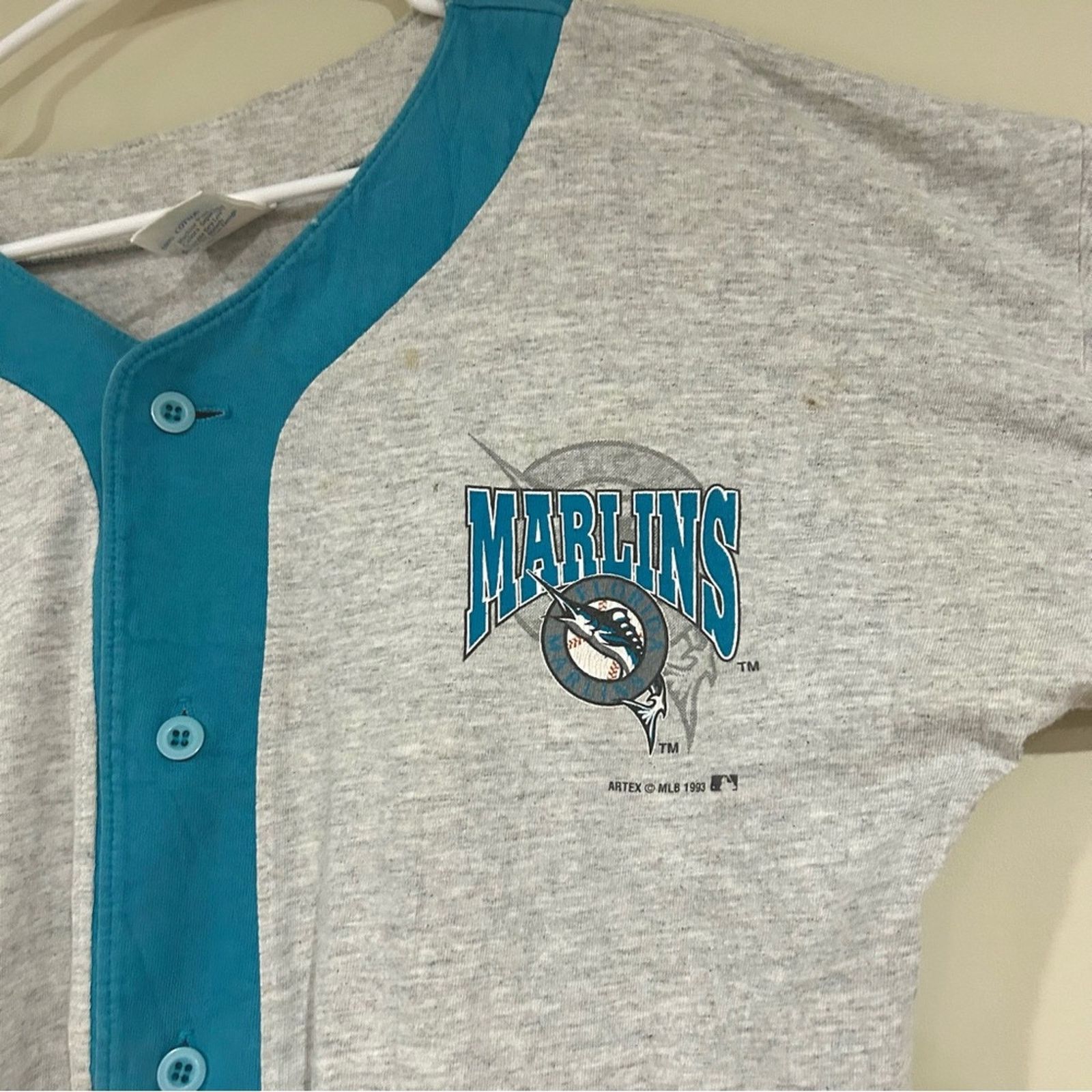 Other Vintage 1993 Florida Marlins Jersey Style Shirt Size US L / EU 52-54 / 3 - 3 Thumbnail