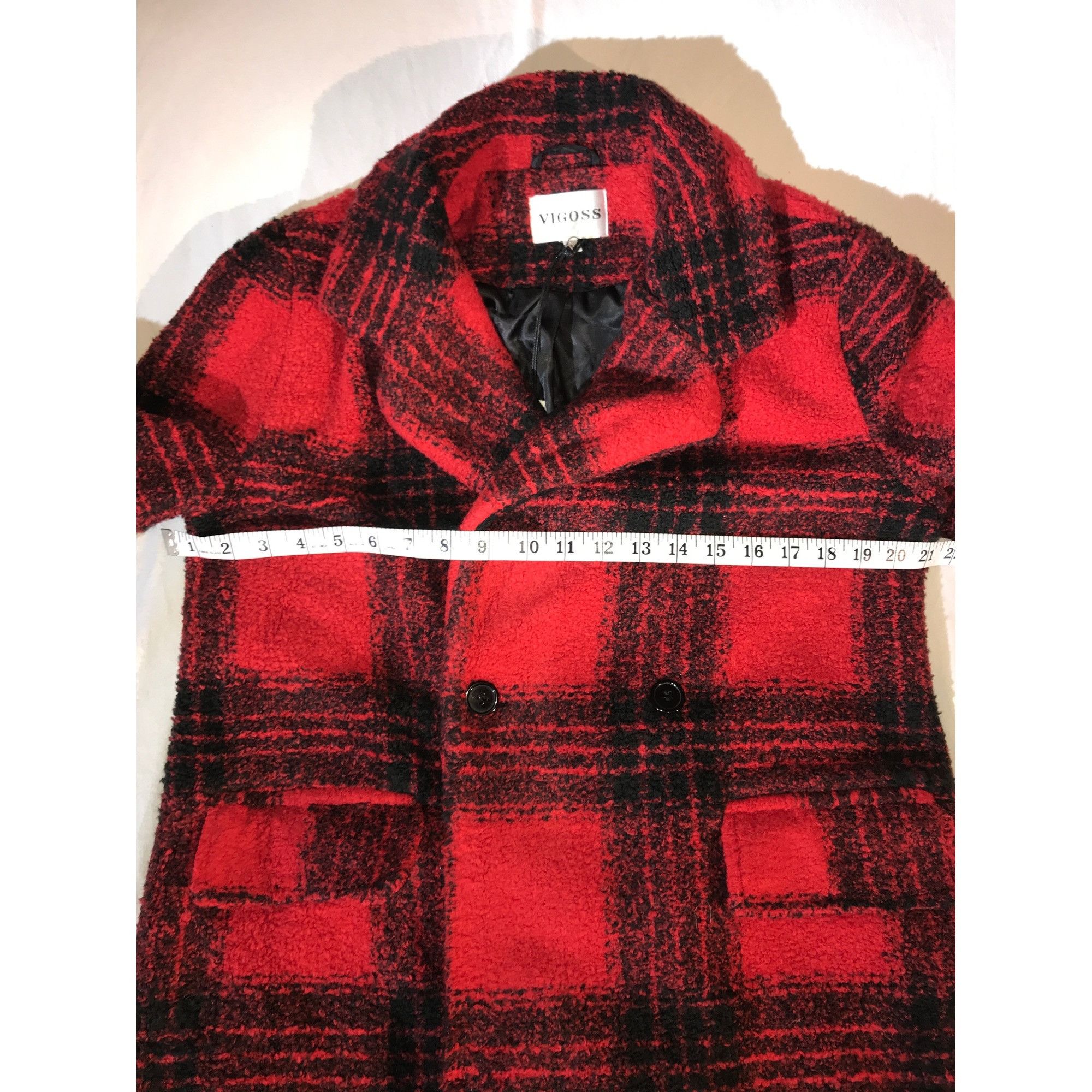 Other Vigoss Womens Red & Black Plaid Wool Blend Coat Size S / US 4 / IT 40 - 5 Thumbnail