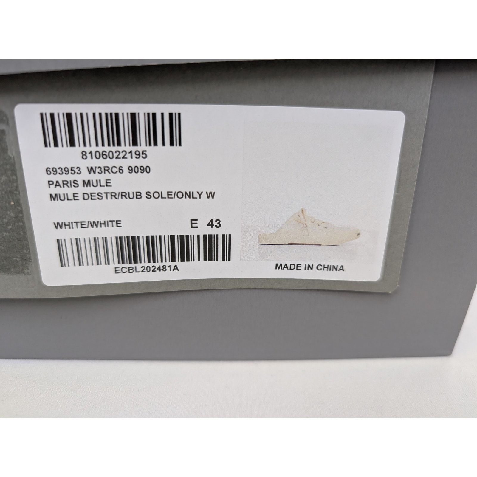 Balenciaga o1rshd1 Mule Destroyed Rubber Sole Paris Mule in White Size US 10 / EU 43 - 22 Thumbnail