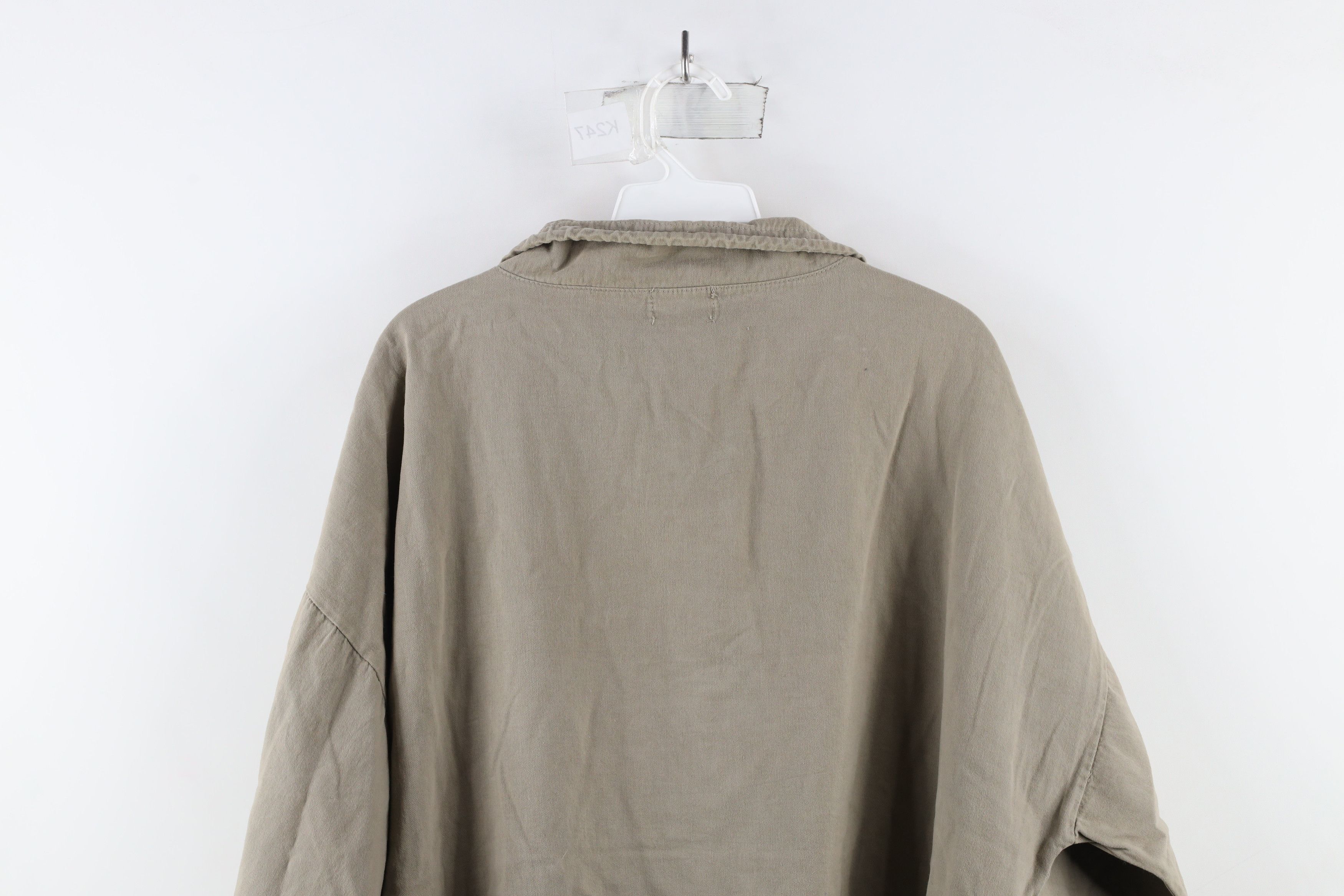 Vintage Vintage 90s Streetwear Cotton Twill Pullover Jacket Beige Size US L / EU 52-54 / 3 - 9 Thumbnail