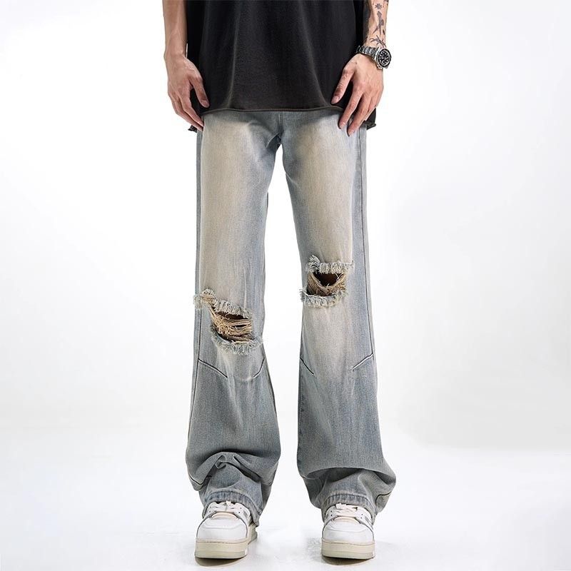 Japanese Brand American cleanfit washed distressed loose ripped jeans Size US 32 / EU 48 - 1 Thumbnail