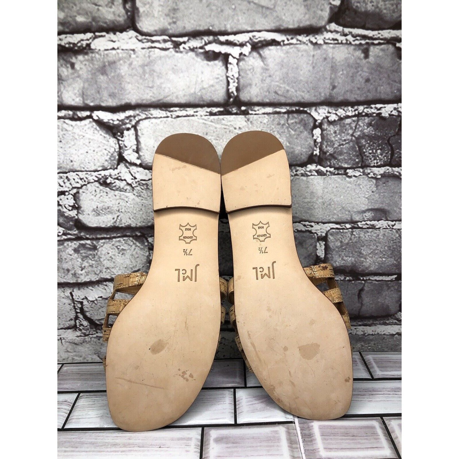 J.McLaughlin J. McLaughlin WILLA Tan Leather Cork Flat Slides Sandals Wom Size US 7.5 / IT 37.5 - 7 Thumbnail