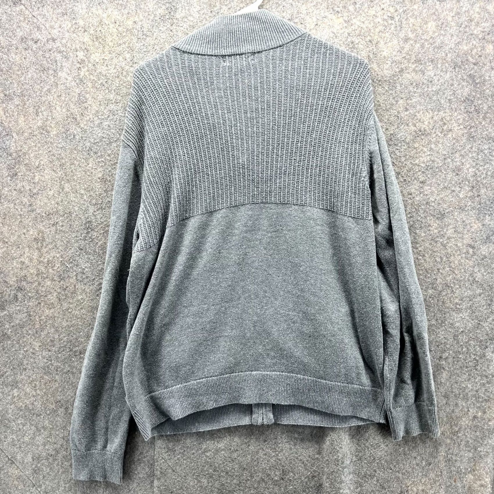 Calvin Klein VINTAGE Calvin Klein Sweater Shirt Men Small Gray Full Zip Fleece Cotton Jacket Chunky Knit Size US S / EU 44-46 / 1 - 2 Thumbnail
