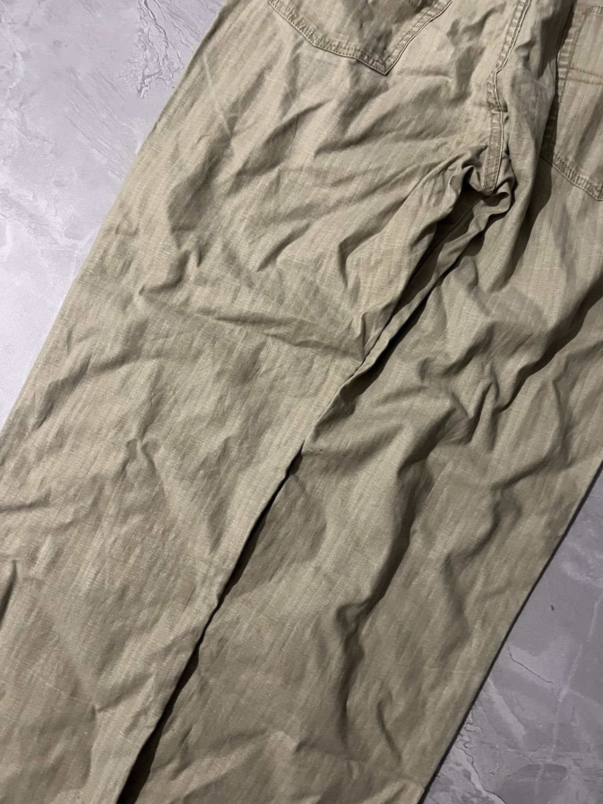 Japanese Brand Distressed Baggy Beige Y2K Jean — Number Nine Style Size US 31 - 4 Thumbnail
