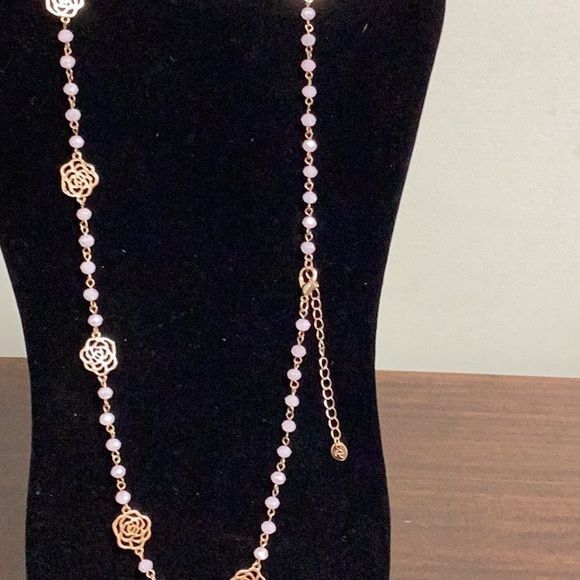 Designer Premier Designs iridescent Pink and Gold Necklace, adjustabl Size ONE SIZE - 3 Thumbnail
