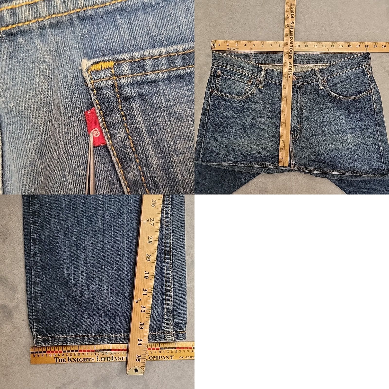 Levi's Mens Levis 527 Jeans Blue Denim Slim Fit Bootcut 36x34 Faded Everyday Size US 36 / EU 52 - 8 Thumbnail