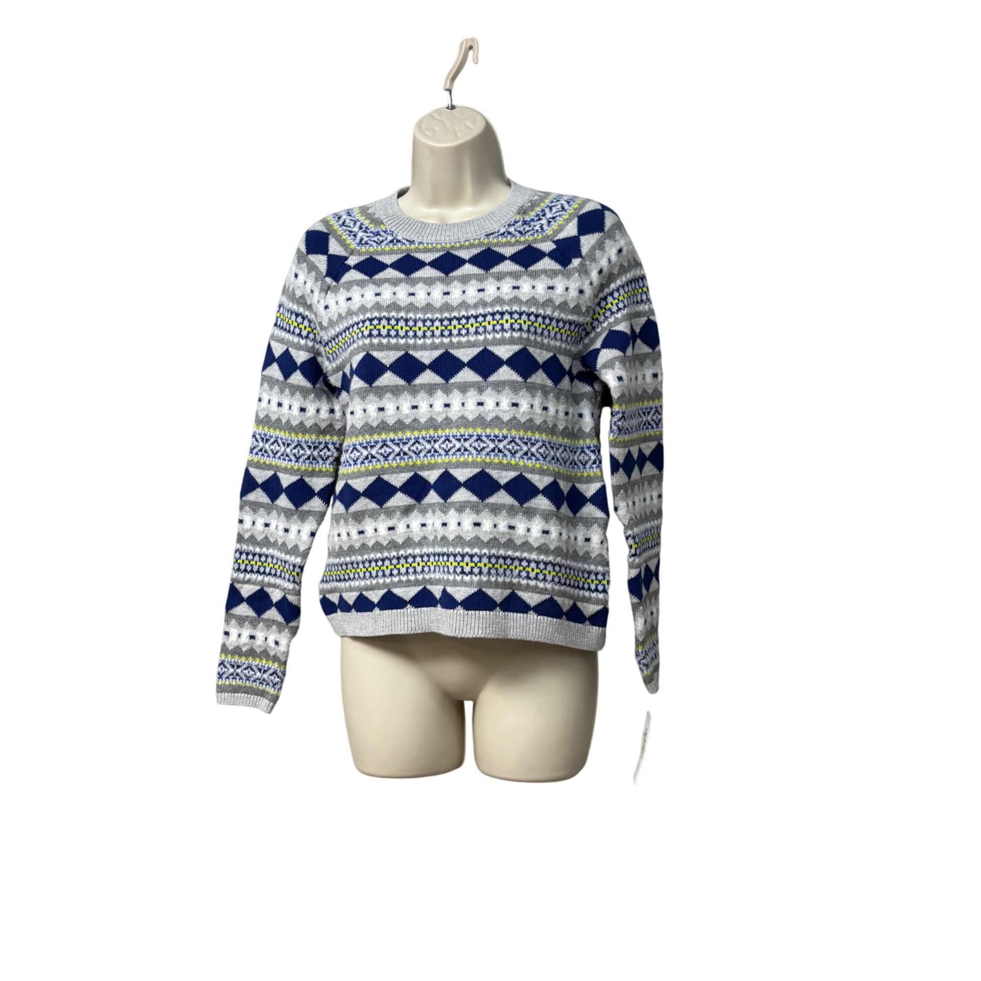 Style & Co Style & Co Fair Isle Crew-Neck Sweater, Stripe Gray, Sz. XS- Size XS / US 0-2 / IT 36-38 - 2 Thumbnail