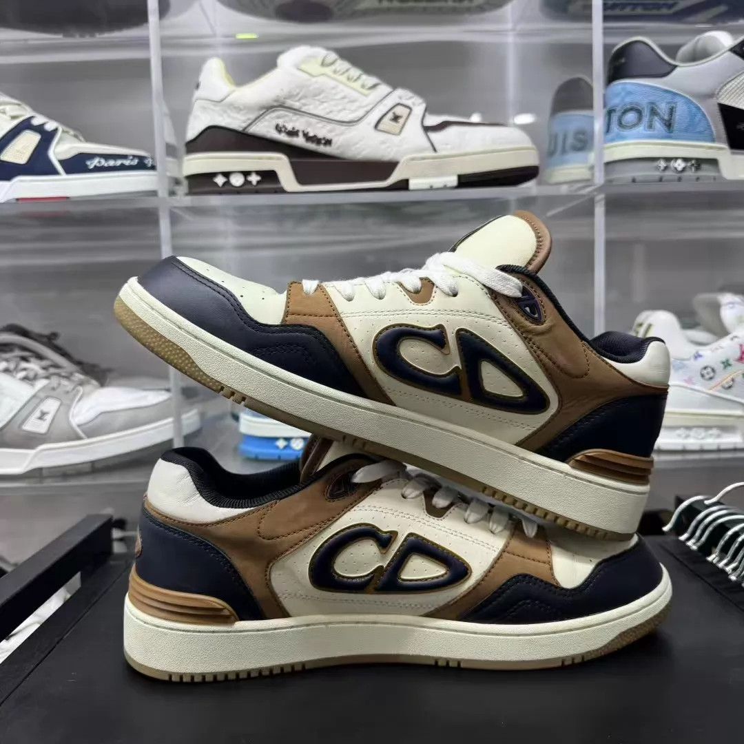 Dior DIOR B57 navy cream smooth leather brown suede 43 like new Size US 10 / EU 43 - 3 Thumbnail
