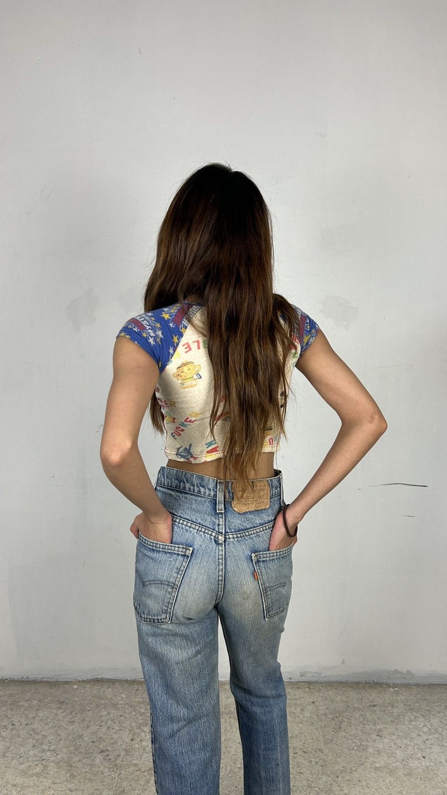 1990s Hysteric Mini Baby Tee Full Print