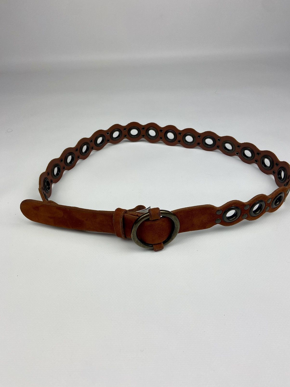 Dolce & Gabbana × Vintage Vintage 90's Dolce & Gabbana Perforations Leather Belt Sz 85 Size ONE SIZE - 1 Thumbnail