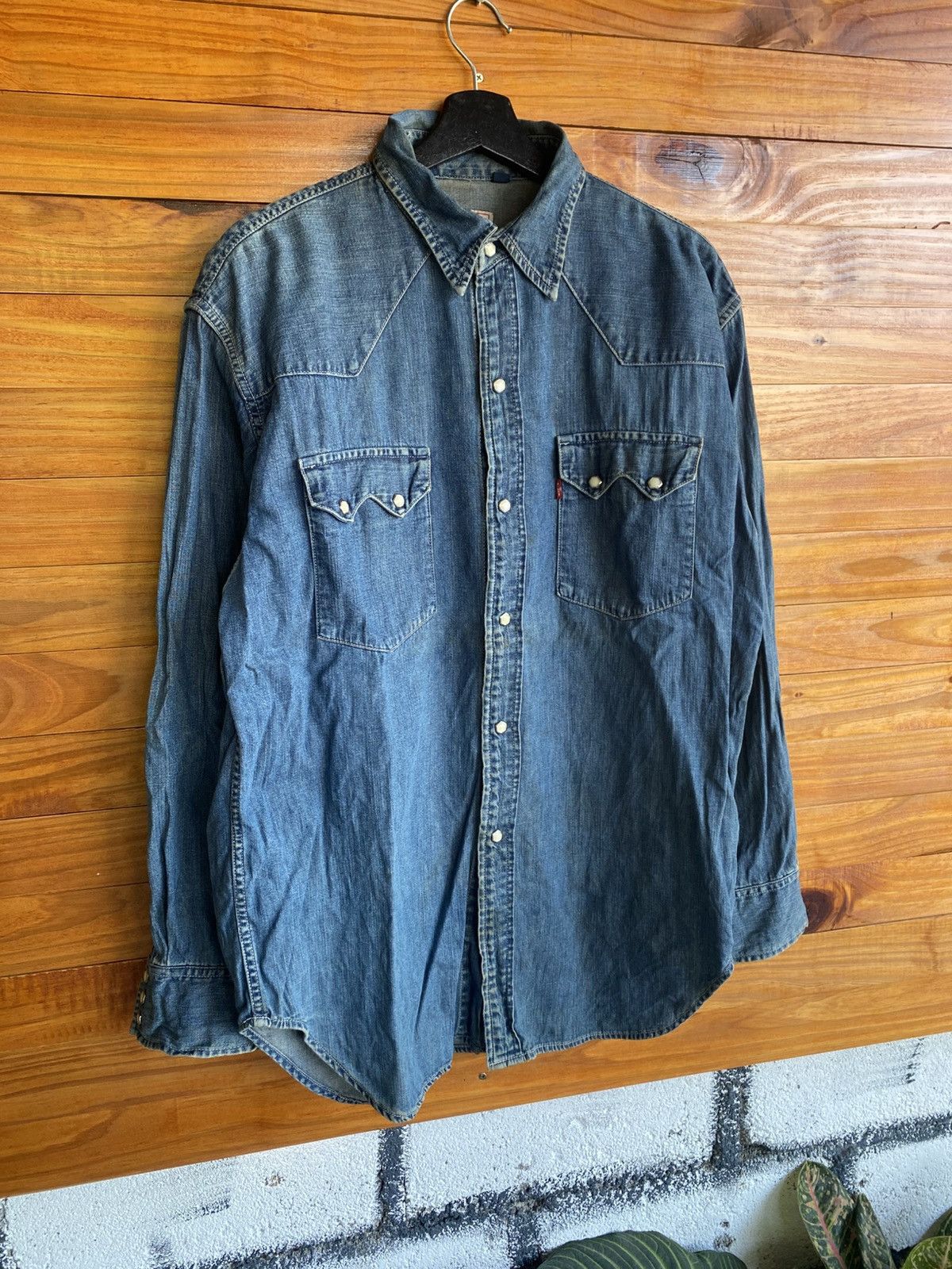 Levi's Vintage Levi’s Denim Shirt - Men’s Western Pearl Snap Button Size US L / EU 52-54 / 3 - 5 Thumbnail