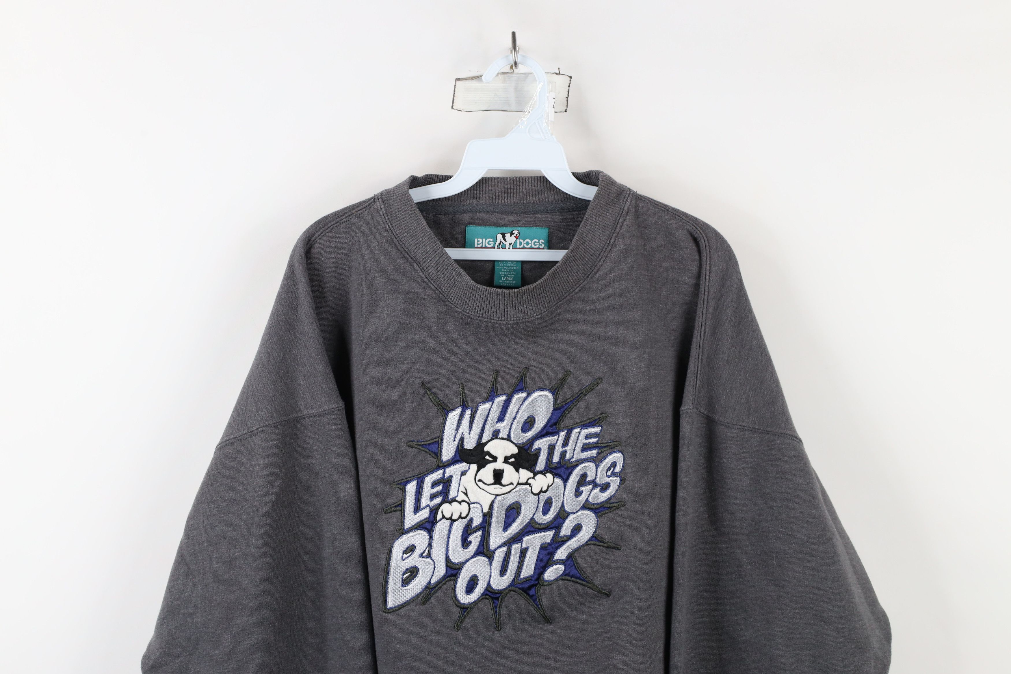 Big Dogs × Vintage Vintage 90s Big Dogs Who Let The Big Dogs Out Sweatshirt Size US L / EU 52-54 / 3 - 2 Thumbnail