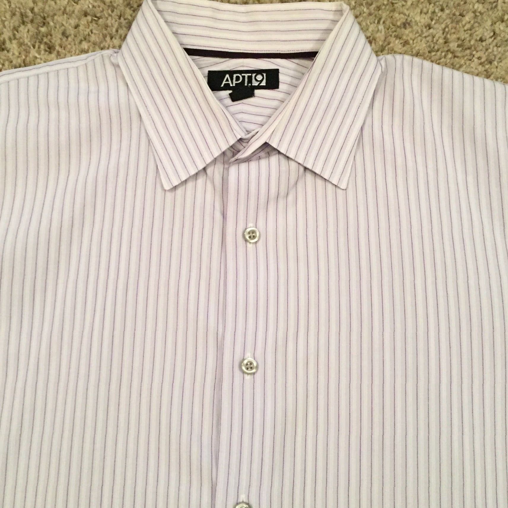 Apt. 9 Apt 9 Shirt Mens Large Purple Striped Long Sleeve Button Up Size US L / EU 52-54 / 3 - 3 Thumbnail