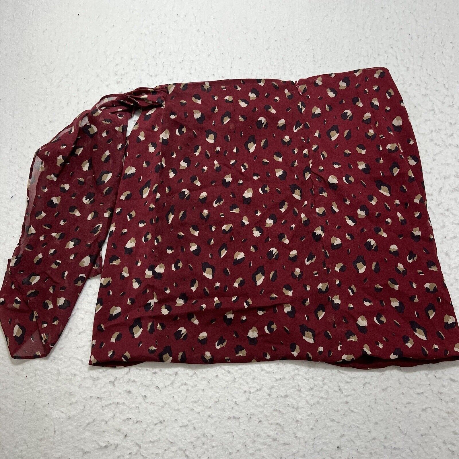 Other Bardot Maroon Animal Printed Side Tie Zip Up Chiffon Skirt Size 30" / US 8 / IT 44 - 9 Thumbnail