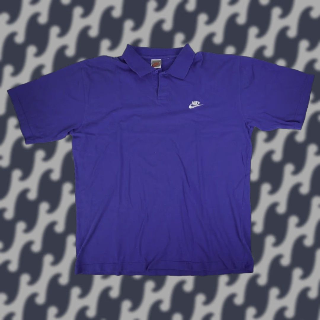 Nike VINTAGE Nike Shirt Polo Mens Large Blue Swoosh Embroidered 90s Baseball/Football/Tennis All Seasons Size US L / EU 52-54 / 3 - 1 Thumbnail