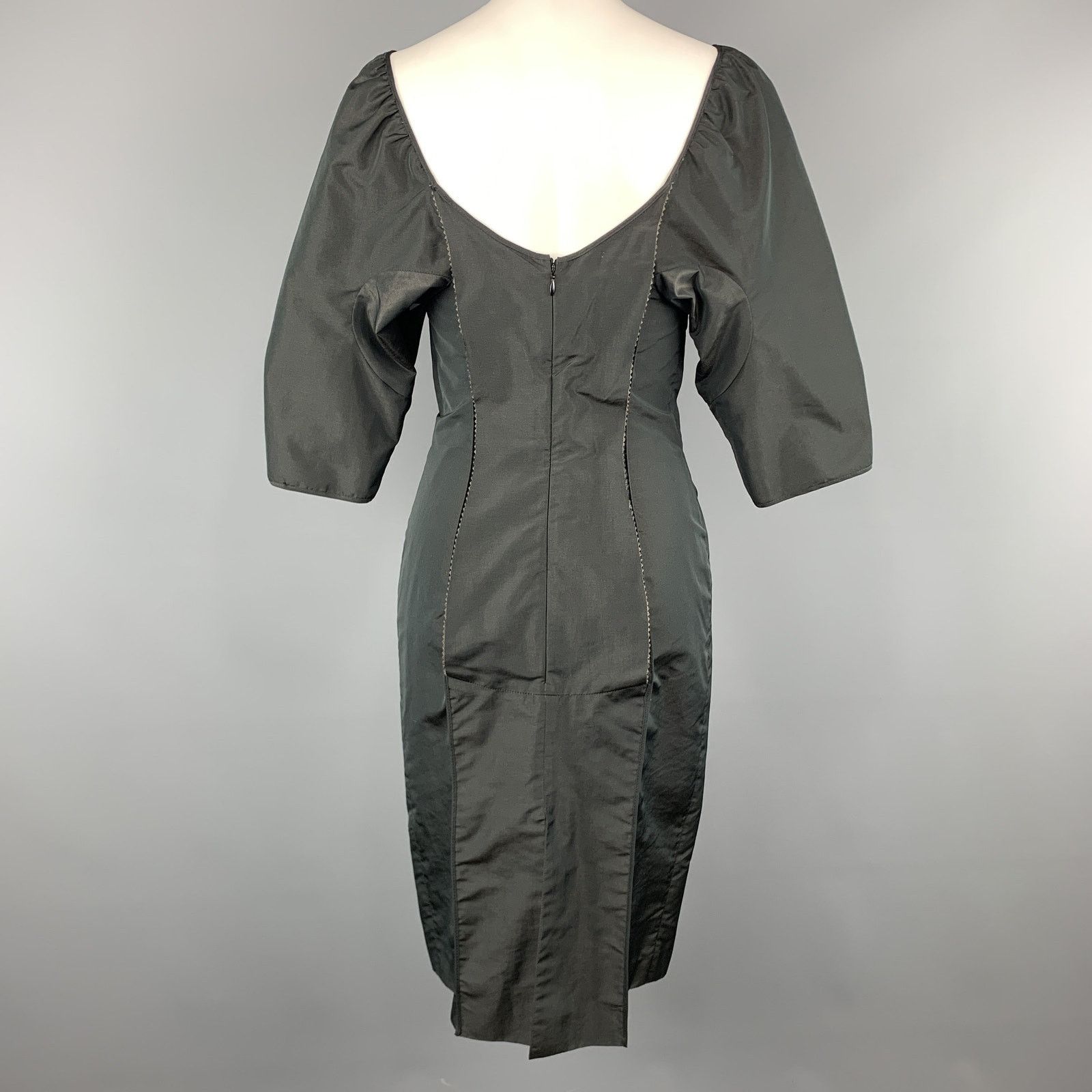 Stella McCartney Size 6 Black Taffeta Inside Out Balloon Sleeve Cocktail Size M / US 6-8 / IT 42-44 - 8 Thumbnail