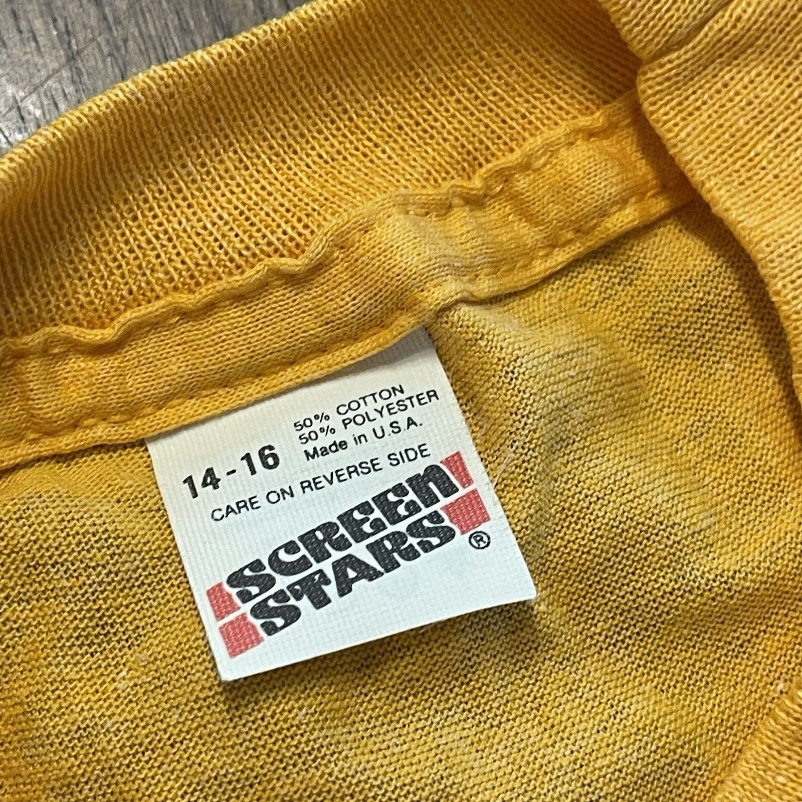 Vintage Screen Stars TShirt Youth L 14-16 50/50 USA Vtg 80s Yellow 3 Size L / US 10 / IT 46 - 4 Thumbnail
