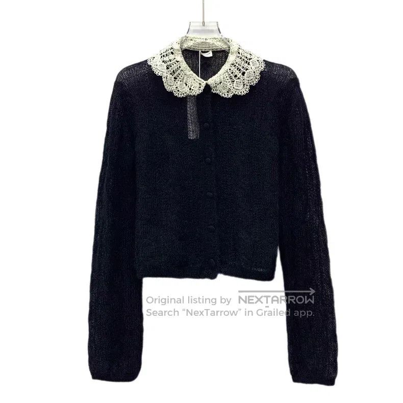 Saint Laurent Paris Saint Laurent Paris Black Knit Shawl Collar Single Breaste Size L / US 10 / IT 46 - 1 Thumbnail