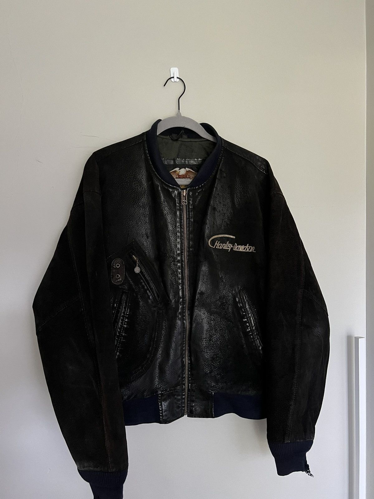 Harley Davidson Vintage Harley Davidson Leather Bomber Jacket Size US L / EU 52-54 / 3 - 2 Thumbnail