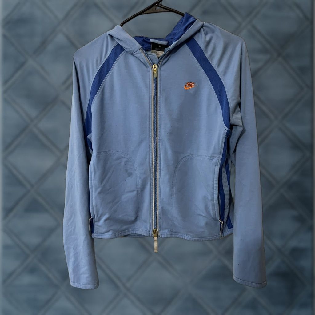 Nike Nike Dri-Fit Running Hooded Jacket Womens M Blue Full Zip Lightweight Casual Activewear Outdoor Hiking Running & Jogging Walking Size M / US 6-8 / IT 42-44 - 1 Thumbnail