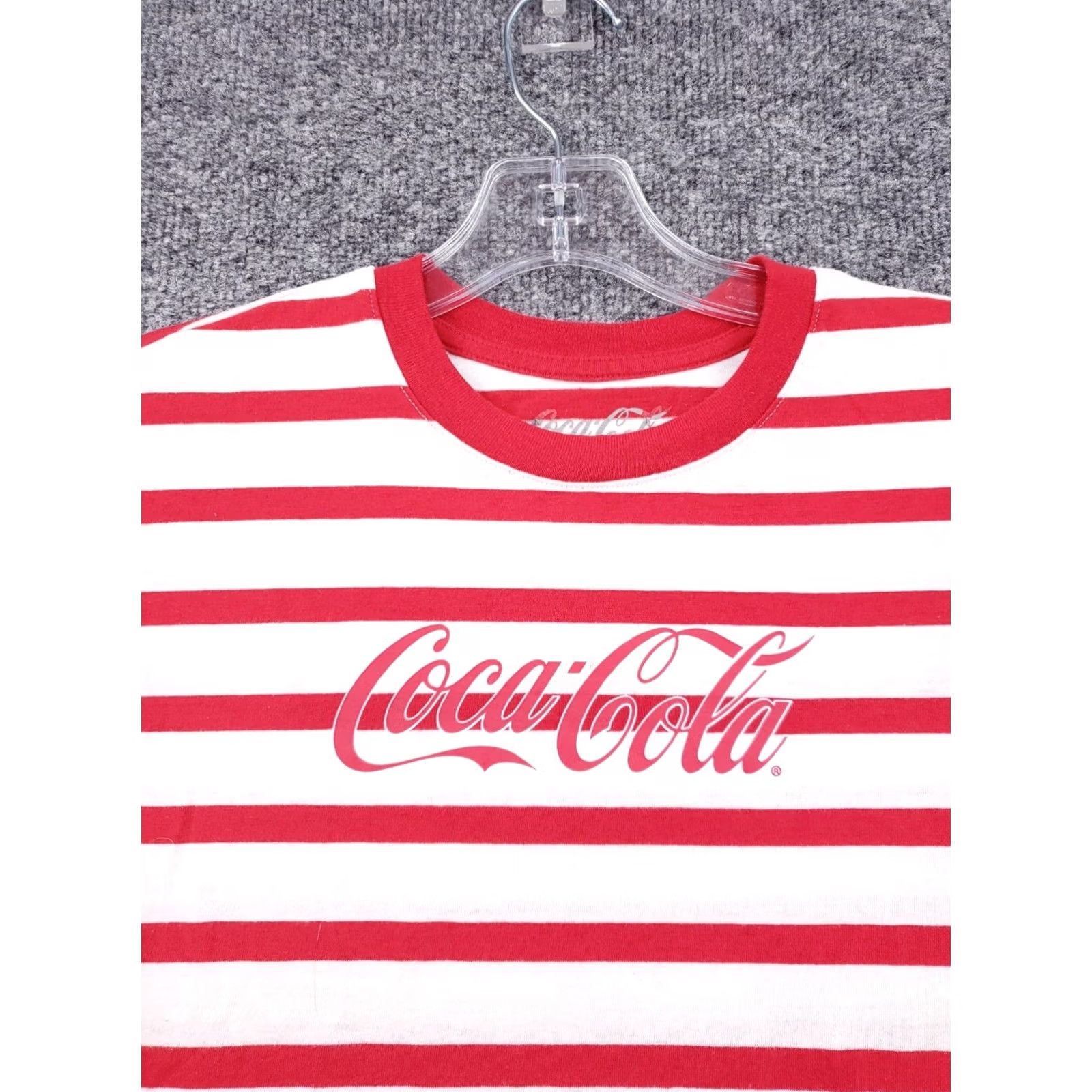 Vintage Coca-Cola T-Shirt Womens S Red Basic Logo Striped Short Sleeves Crew Neck Casual Tee Size S / US 4 / IT 40 - 4 Thumbnail