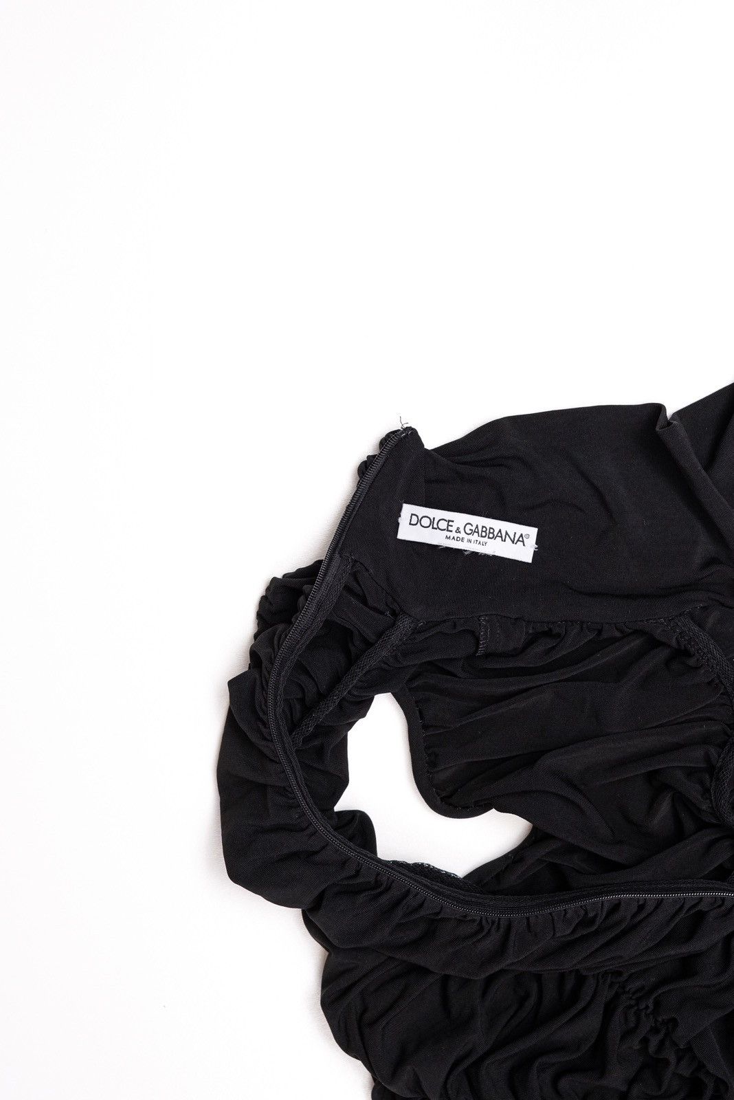 Dolce & Gabbana Dolce & Gabbana 1995 Turtleneck Ruched Black Dress Size M / US 6-8 / IT 42-44 - 7 Thumbnail