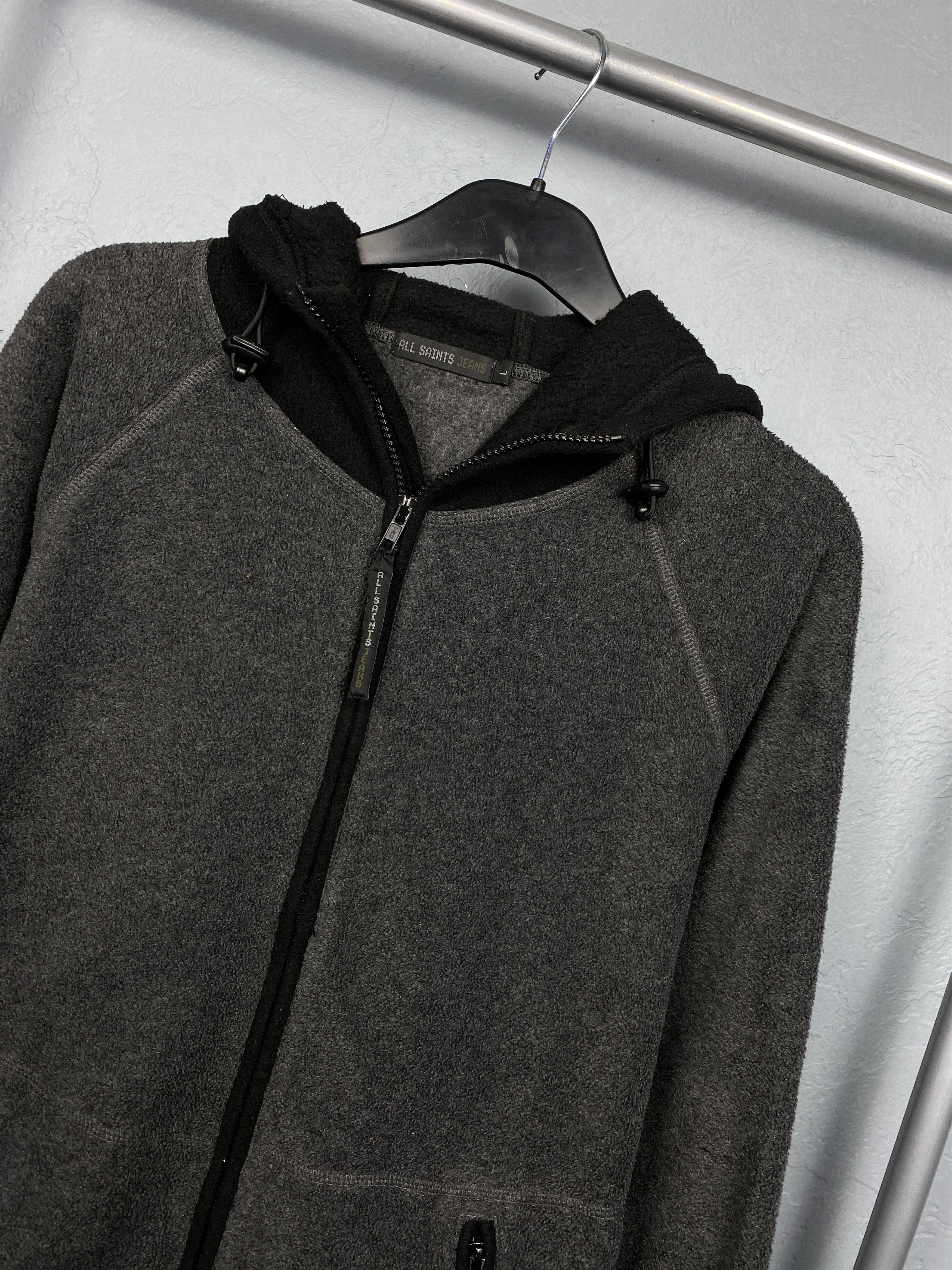 Allsaints Allsaints Jeans Vintage Fleece Zip Hoodie Y2K Size US L / EU 52-54 / 3 - 2 Thumbnail
