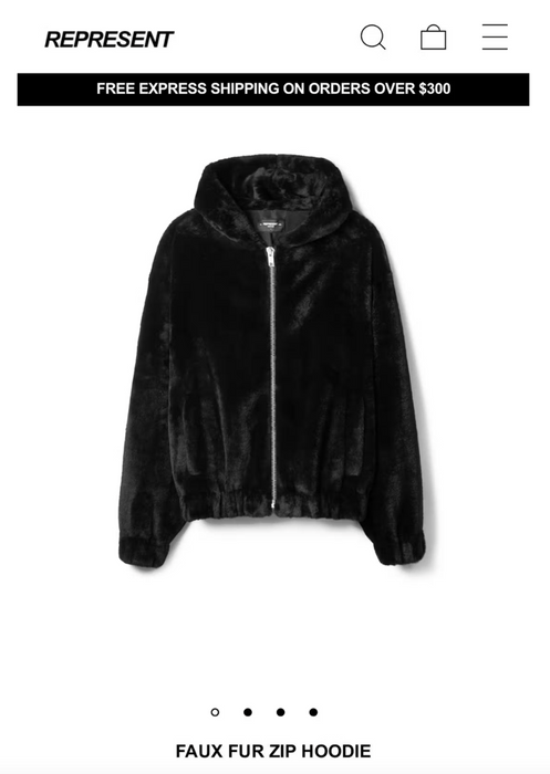 Represent Clo. Represent Clo Faux Fur Zip Hoodie Grailed