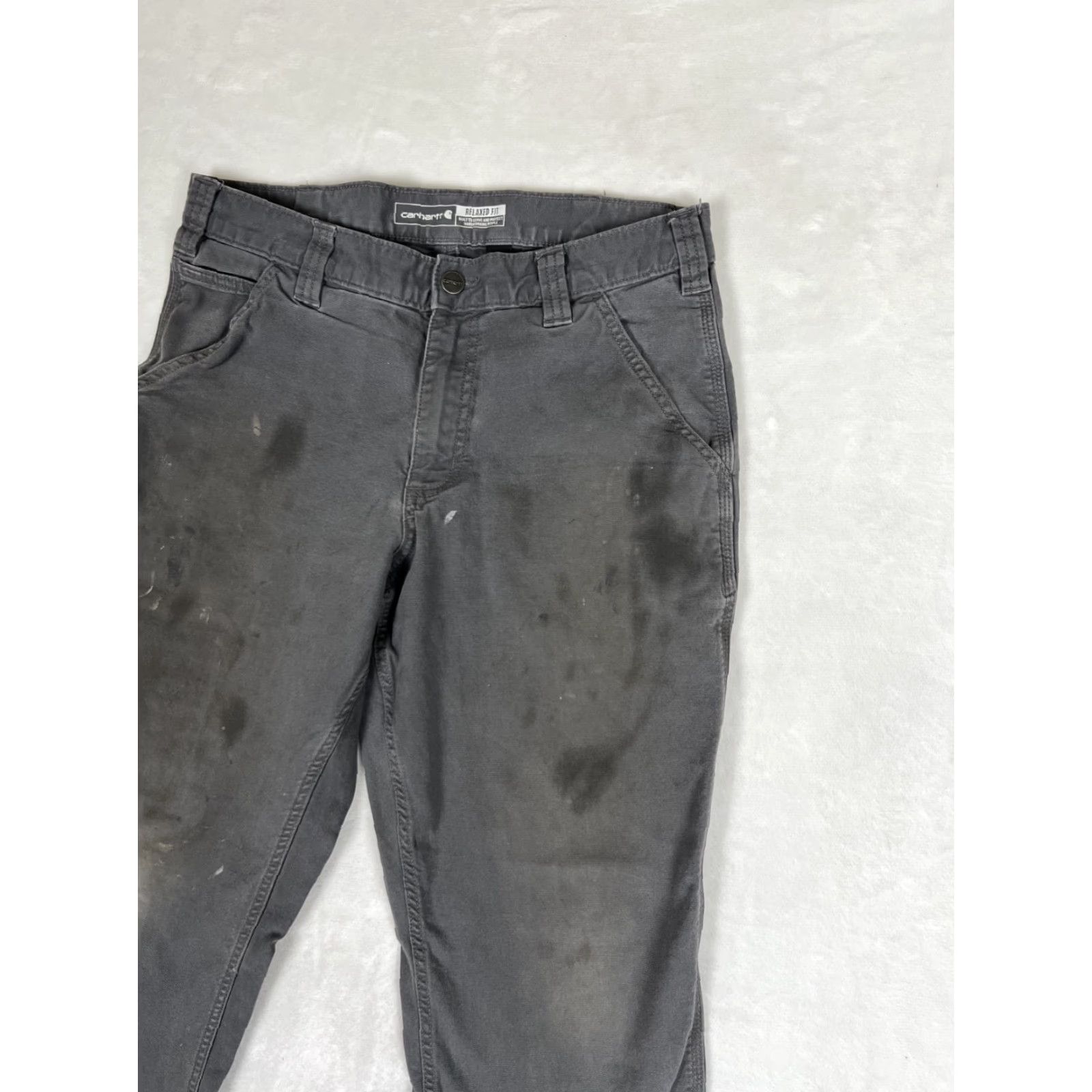 Carhartt Carhartt Pants Mens 30x29 Gray Relaxed Fit Carpenter Straight Regular 5-Pocket Carhartt Grunge Workwear Outdoor Stain Distressed Vintage: No Size US 30 / EU 46 - 5 Thumbnail