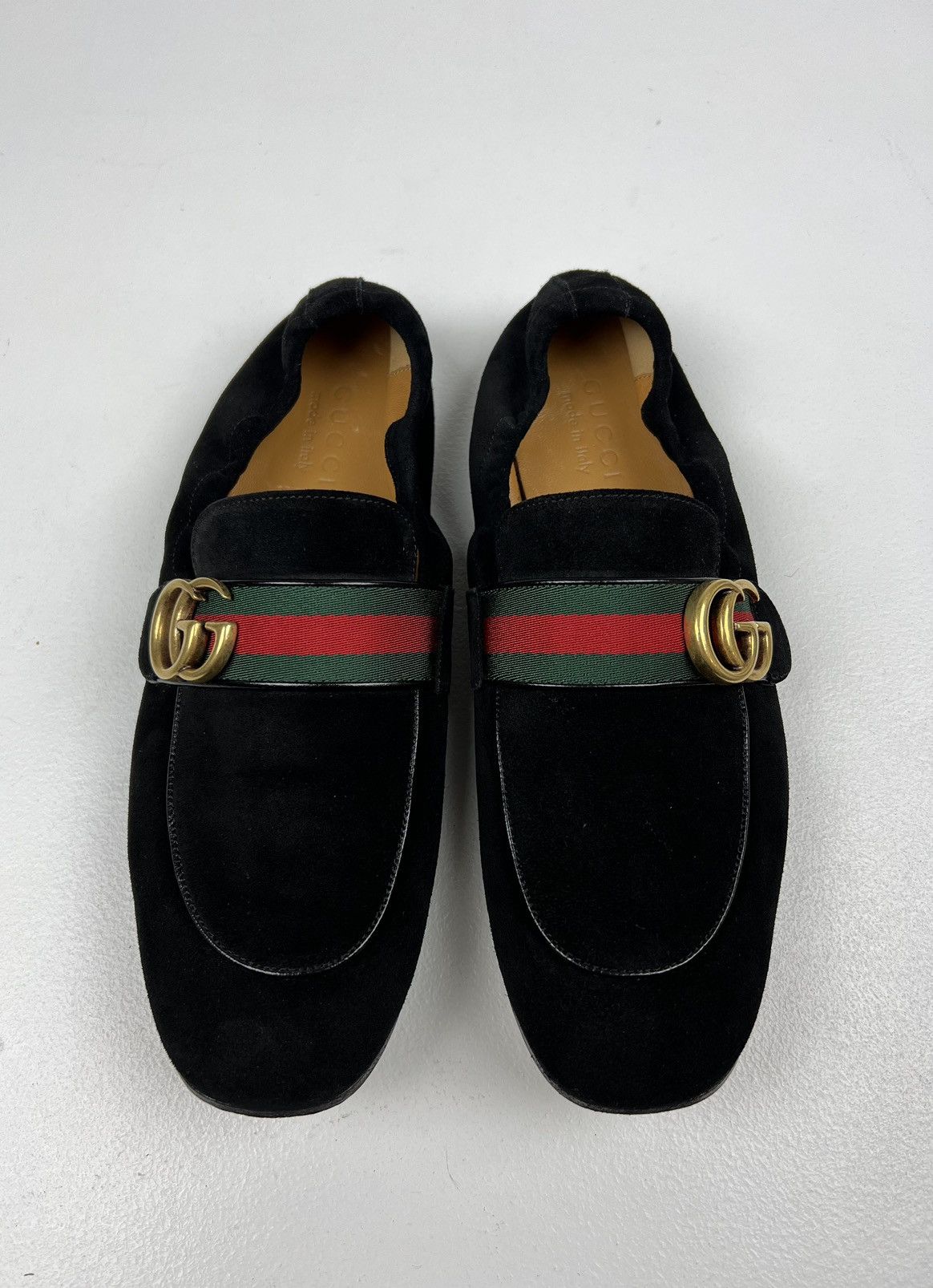 Gucci GUCCI Loafers Suede Shoes GG Buckle Web Stripe Black Men’s Size US 7.5 / EU 40-41 - 18 Thumbnail
