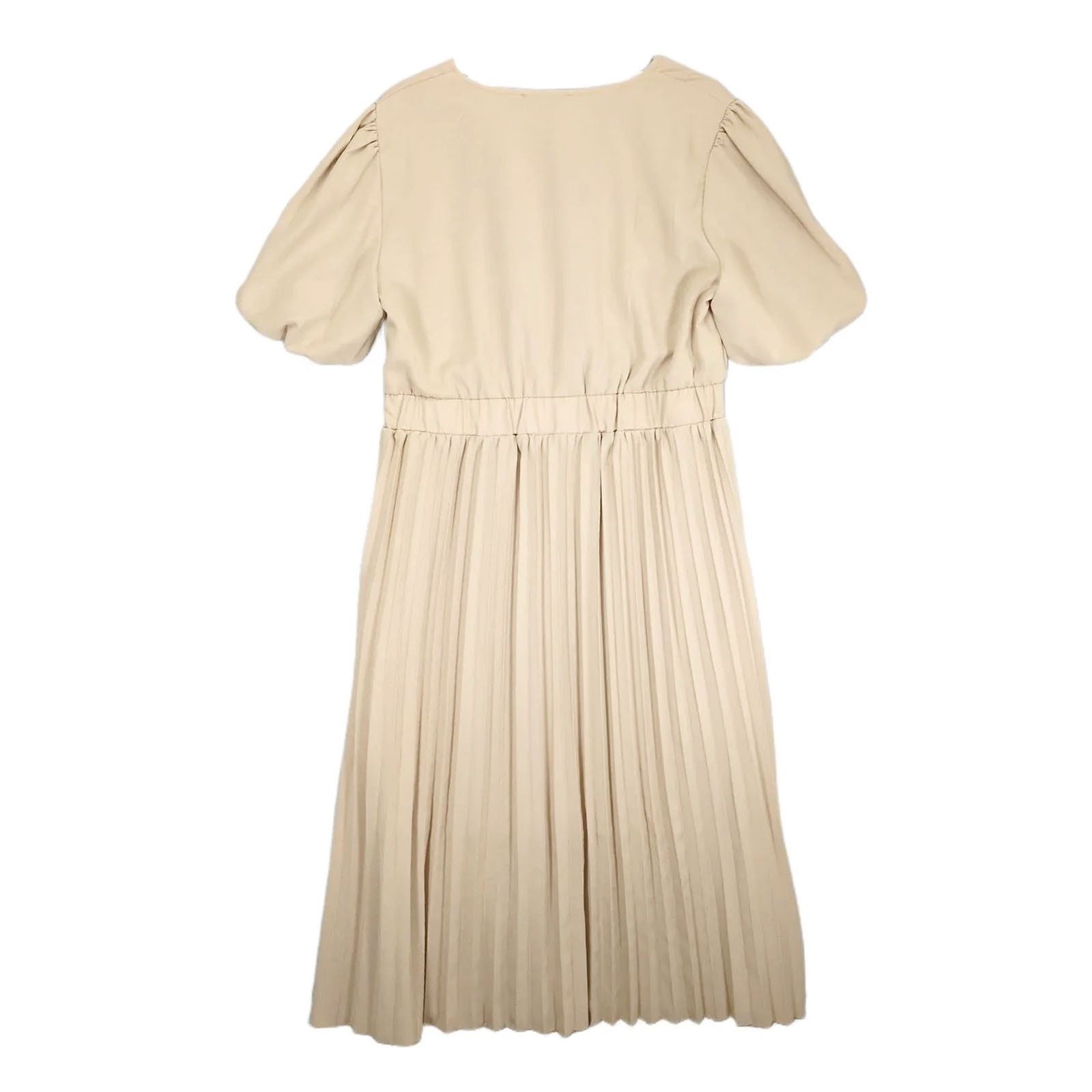 Other Pretty Garden Women's XL Beige Pleated Wrap Maxi Dress Size XL / US 12-14 / IT 48-50 - 2 Thumbnail