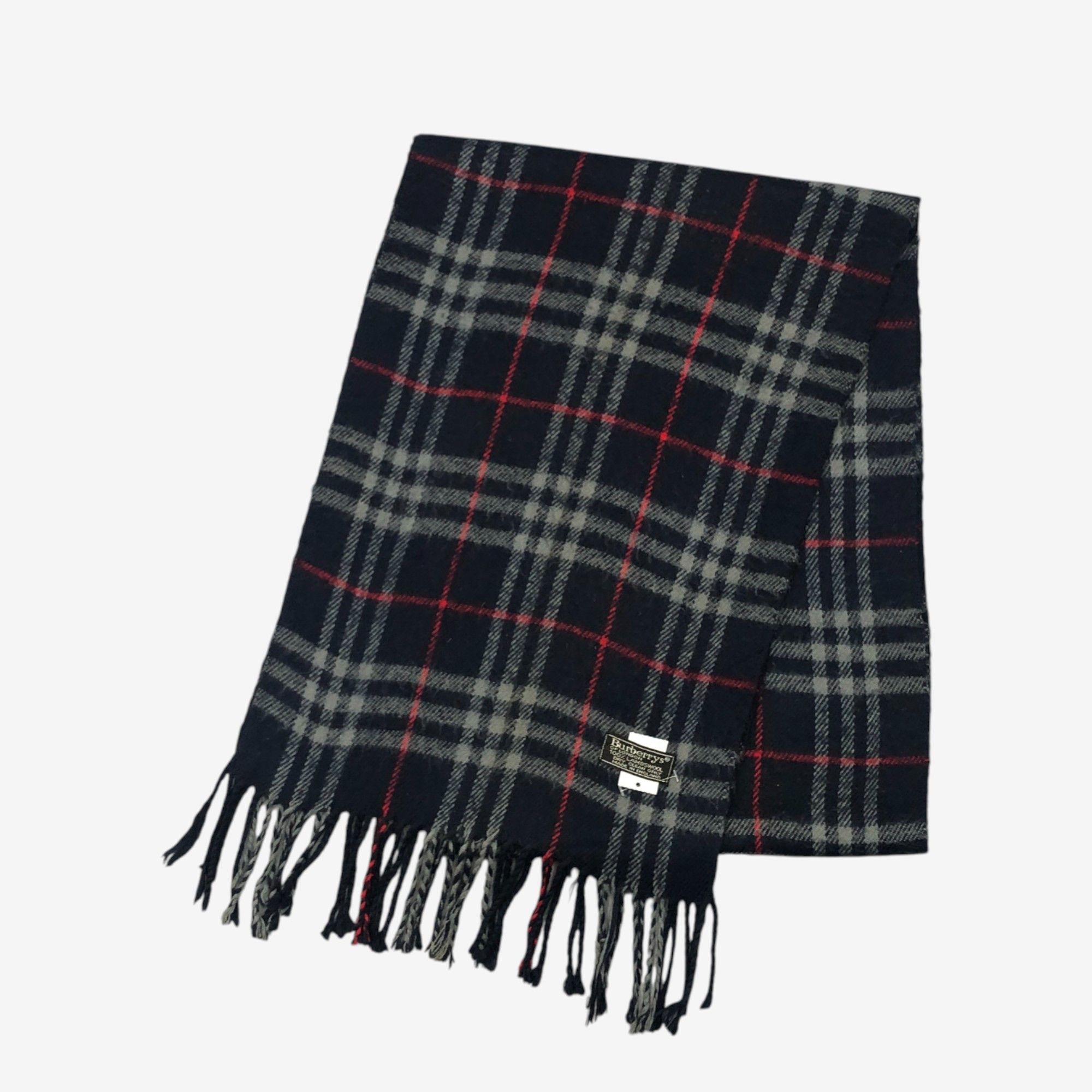 Burberry Vintage Burberry Scarf Muffler Wool Check Fringe Scarves Size ONE SIZE - 3 Thumbnail