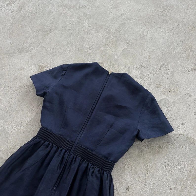 Burberry Burberry London Women's Navy Blue Short Sleeve Dress EU S Size S / US 4 / IT 40 - 6 Thumbnail