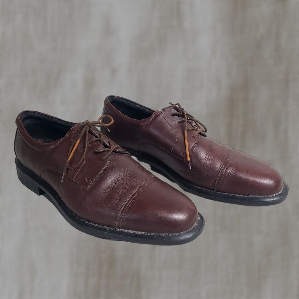 Vintage Bostonian Non-Stop Cap Toe Oxfords Shoes Mens 13M Brown Leather Dress Formal Size ONE SIZE - 1 Thumbnail